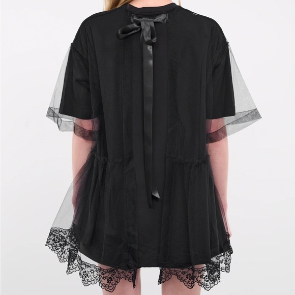 SIMONE ROCHA RUCHED NET OVERLAY TEE size M - Picture 2 of 2